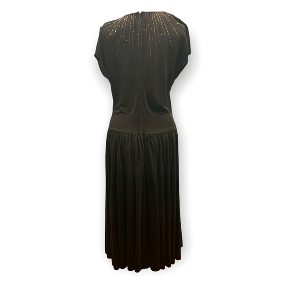 Beaded Drop Waist 80s Dress - Picture 2 of 4